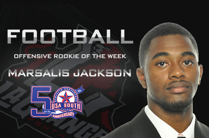 Football: Jackson named USA South Offensive Rookie of the Week for third time