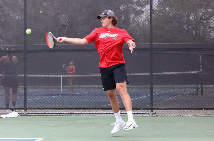 Al Robertson and LaGrange men's tennis took all nine points against Mississippi University for Women on February 25.