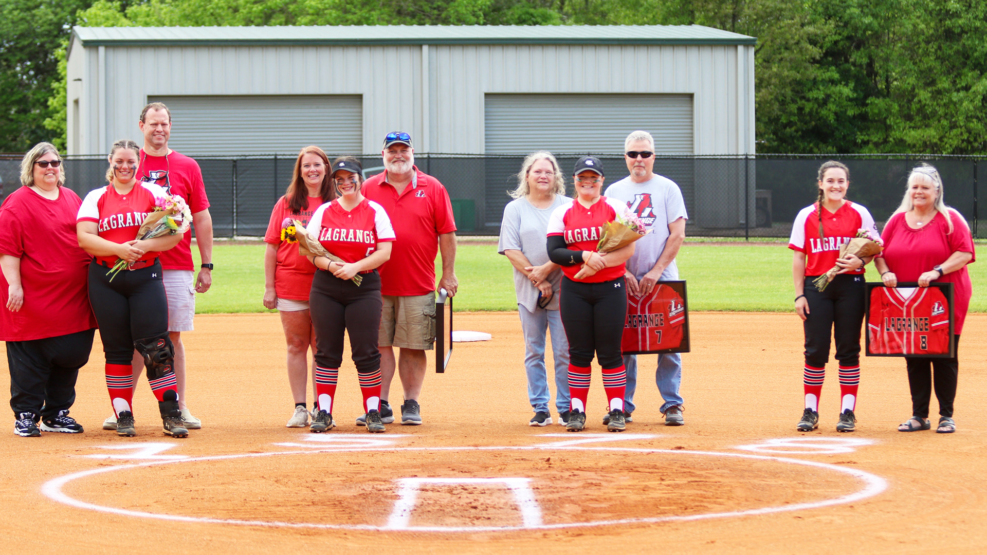 LaGrange softball recognized four seniors prior to their doubleheader against Piedmont on Sunday, April 16.